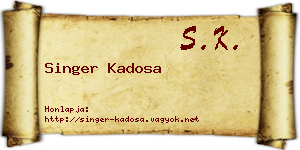 Singer Kadosa névjegykártya